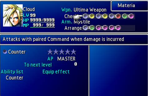 ff7 long range materia|where to get counter materia.